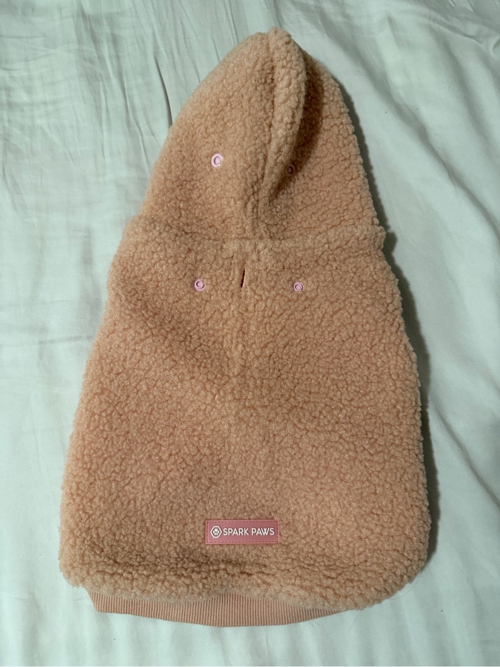 Spark Paws Teddy Sherpa Dog Hoodie Jacket Blush Pink | Size Small 10-15 lb
